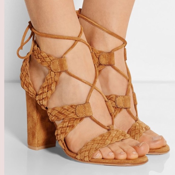 Gianvito Rossi Shoes - Gianvito Rossi Braided Brown Suede Sandal Size 38/US 7.5